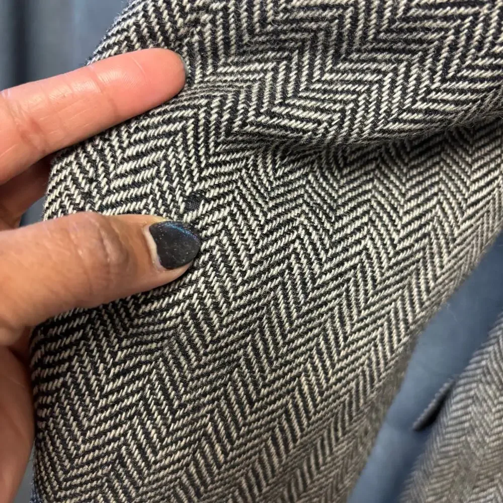 Vintage Christopher Hayes 100% Wool 44R Herringbone Blazer Made in USA Jacket
